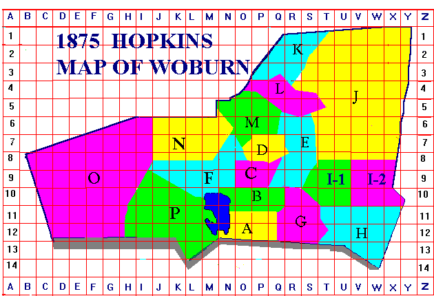 1875 Hopkins  Map for Woburn
